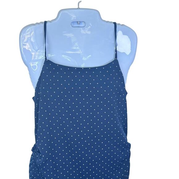 J.O.A. Just One Answer Navy Polkadot Convertible Dress Adjustable Side Ruched S - Picture 4 of 12
